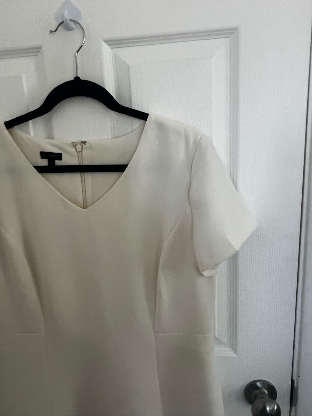 Talbots Cream V-Neck Short Sleeve Midi Dress - Picture 2 of 7